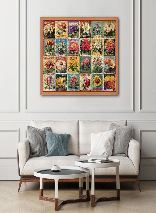 PICKFORU Vintage Flower Puzzles for Adults 1000 Pieces, Unique Beautiful Floral Collage Art Jigsaw Puzzles, Spring Nature Plant Themed, Retro Colorful Challenging for Adults - Image 4