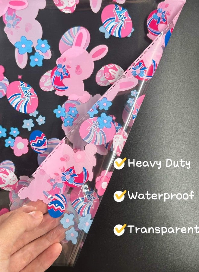 shareluck 24" x 30" Easter Bags 10 Packs Large Cellophane Wrap for Gift Baskets 2.5Mil Plastic Easter Cello for Baskets Cello Bags - Image 3