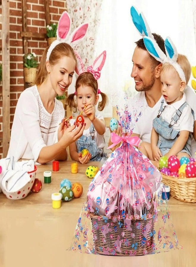 shareluck 24" x 30" Easter Bags 10 Packs Large Cellophane Wrap for Gift Baskets 2.5Mil Plastic Easter Cello for Baskets Cello Bags - Image 5