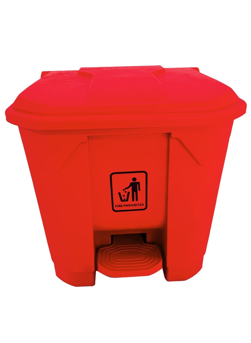 AKC AKC Red Trash Can Step Bin | Plastic Matte Finish | Suitable For Bathrooms, Kitchens & Communal Spaces | 30 Liters - Image 2