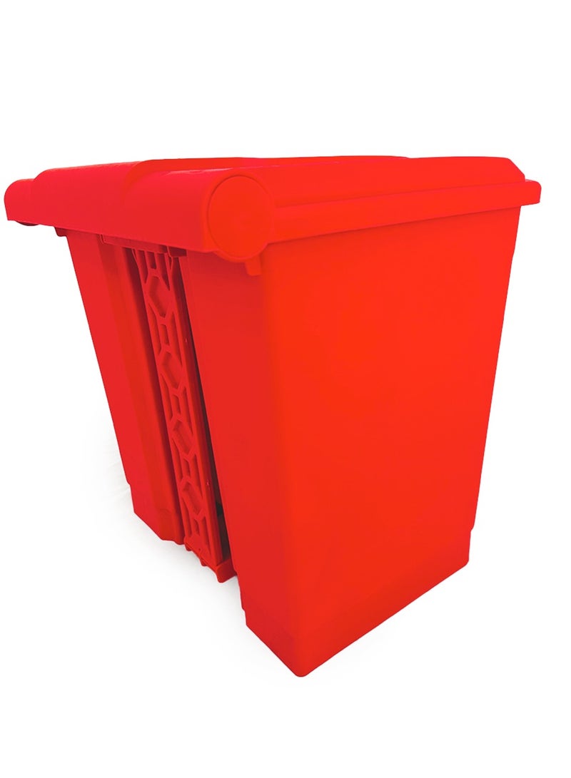 AKC AKC Red Trash Can Step Bin | Plastic Matte Finish | Suitable For Bathrooms, Kitchens & Communal Spaces | 30 Liters - Image 3