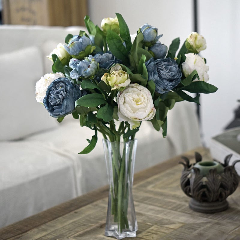 FiveSeasonStuff Vintage White Peonies â€“ Realistic Artificial Silk Flowers with Dry-Look Petals, 6 Stems for Rustic Home & Wedding Bridesmaids Bouquet Bridal Showers - Image 3
