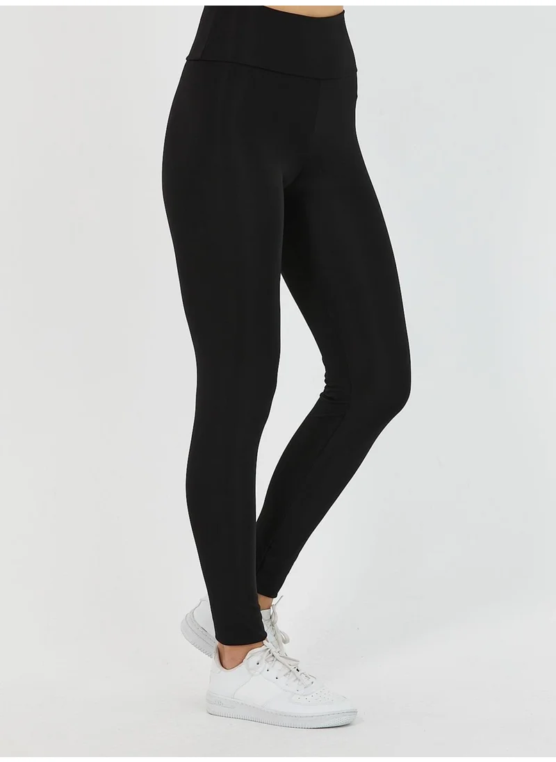 mmetalic Women's Black High Waist Tights