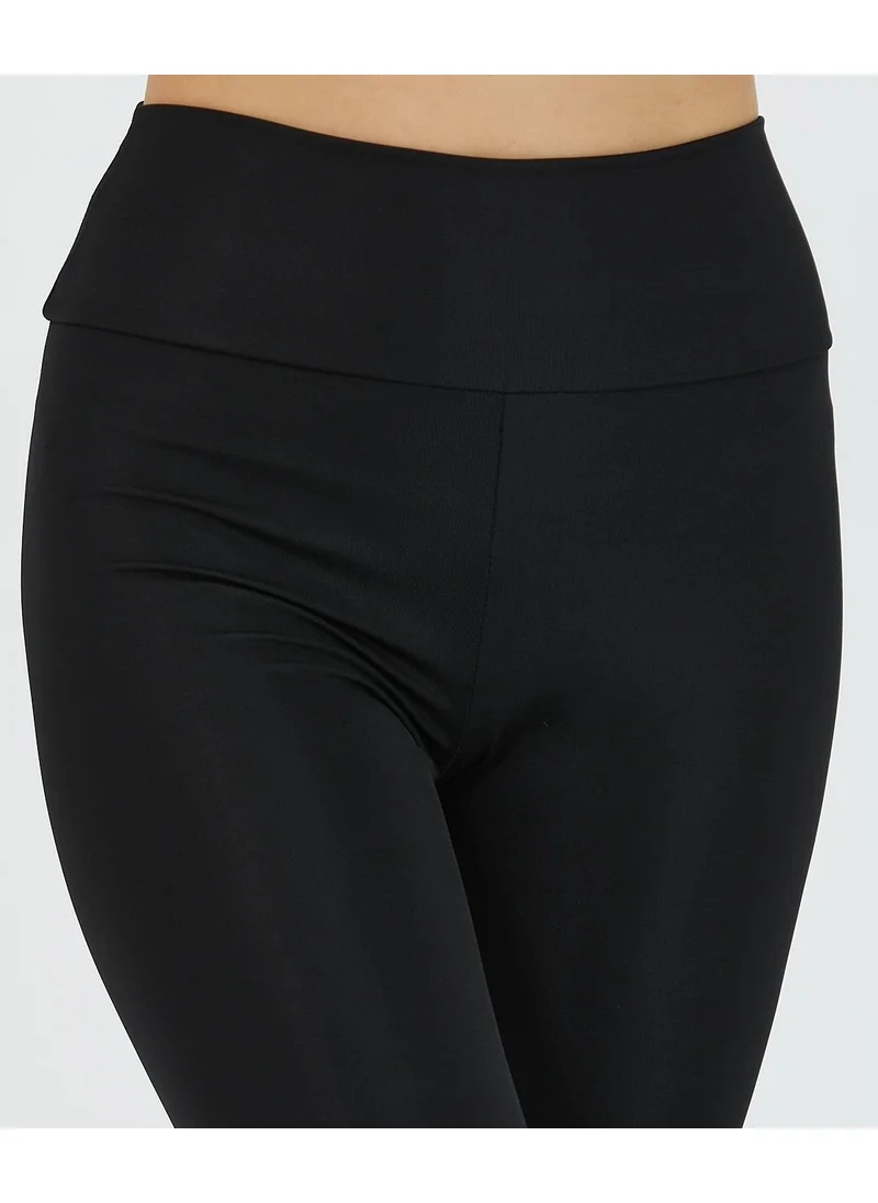 mmetalic Women's Black High Waist Tights