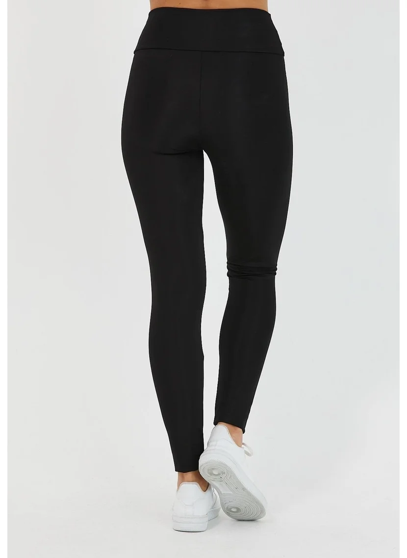 mmetalic Women's Black High Waist Tights