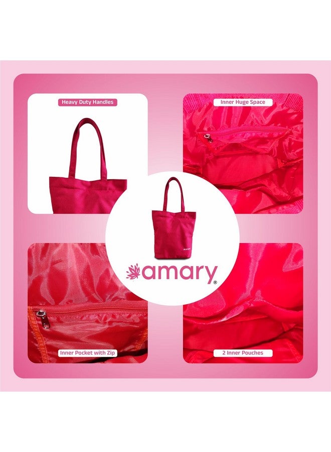 AMARY Tote Shoulder Bag | Stylish Huckaback Fabric | Magnetic Closure | Spacious with Internal Zip & Inner Pockets | Durable & Versatile for Work, Travel & Shopping - Image 5