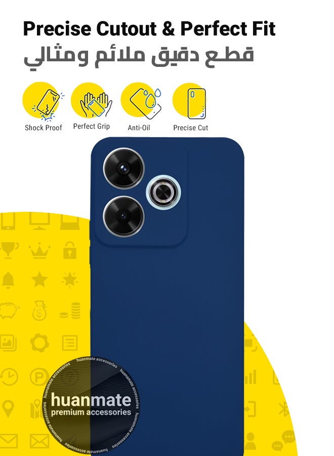 هووانميت حافظة لهاتف شاومي ريدمي 13 أخضر - سيليكون تي بي يو ممتاز 2.0 مم، حماية معززة للكاميرا مع درع العدسة، غطاء مقاوم للصدمات ومقاوم للماء لهاتف شاومي ريدمي 13 - Image 2