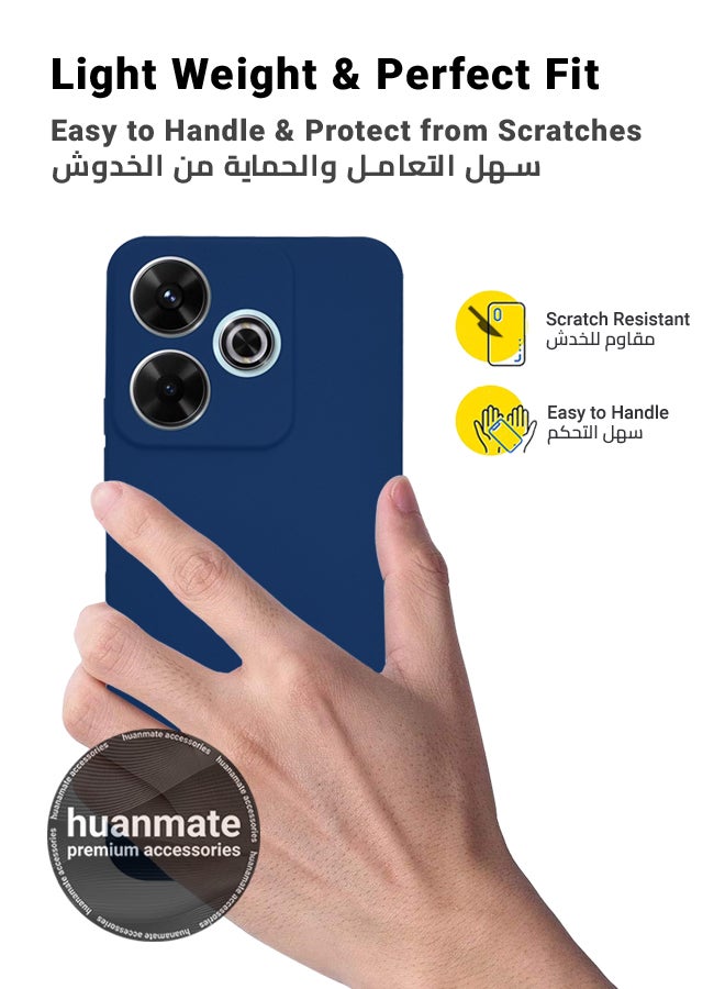هووانميت حافظة لهاتف شاومي ريدمي 13 أخضر - سيليكون تي بي يو ممتاز 2.0 مم، حماية معززة للكاميرا مع درع العدسة، غطاء مقاوم للصدمات ومقاوم للماء لهاتف شاومي ريدمي 13 - Image 3