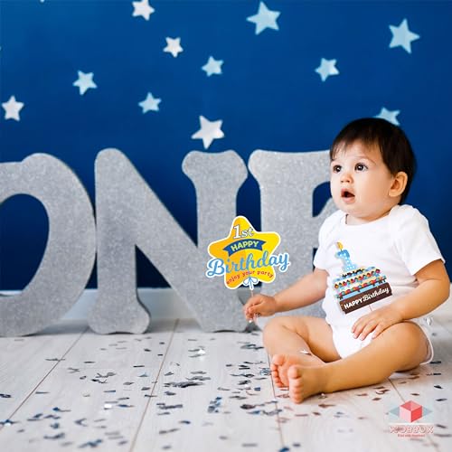 Wobbox First Birthday Party Props for Birthday Events, Blue - Image 5