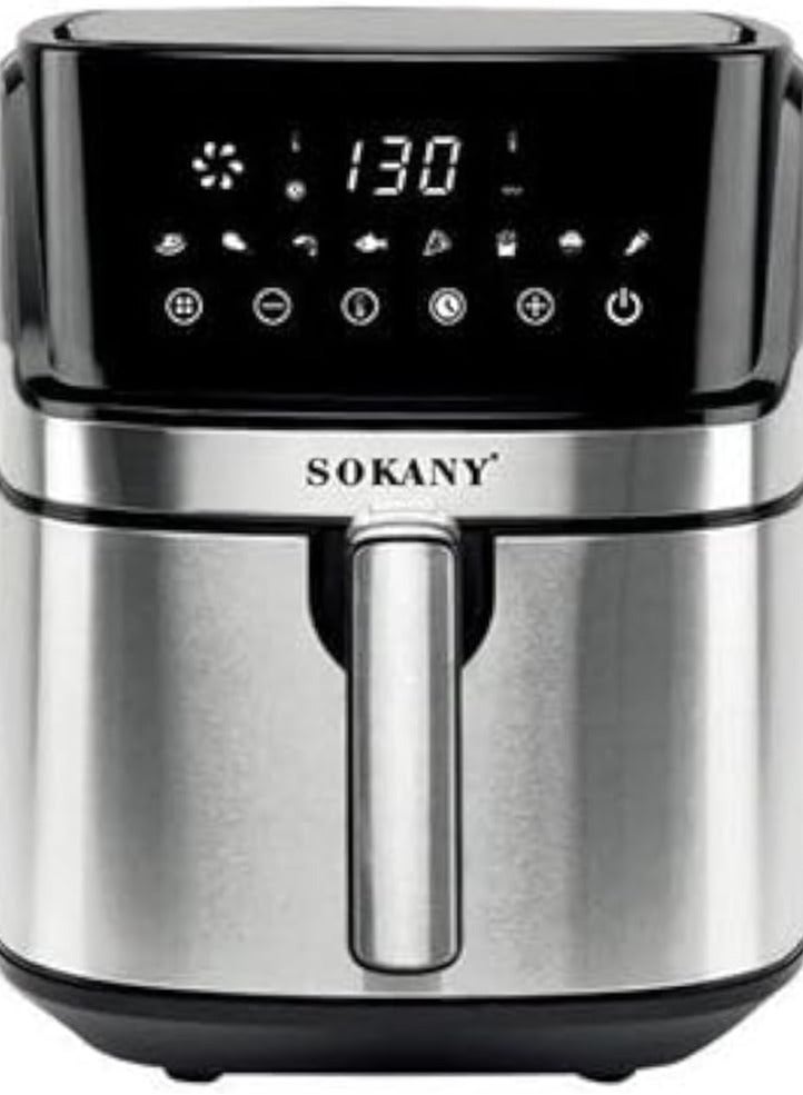 Sokany Digital Oil-Free Fryer, 8 Liters, 1700 Watts, Silver - SK-ZG-8042 - Image 1