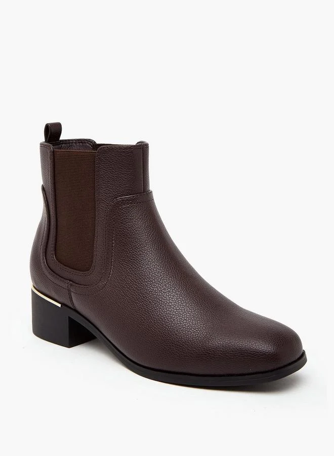 فلورا بيلا من شو إكسبرس Flora Bella Solid Chelsea Ankle Boots With Block Heels