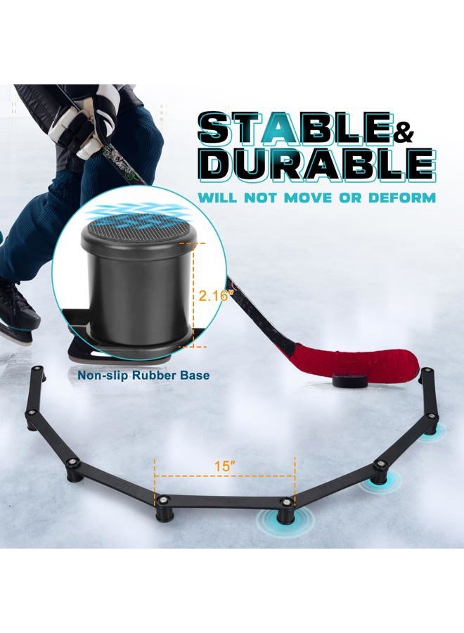 Hikeen 7-Sections Hockey Training Equipment,Magnetic Adjustable Size Hockey Stick Handling Trainer,Portable Stickhandling Training Tool for Puck Control, Reaction Time and Coordination - Image 3