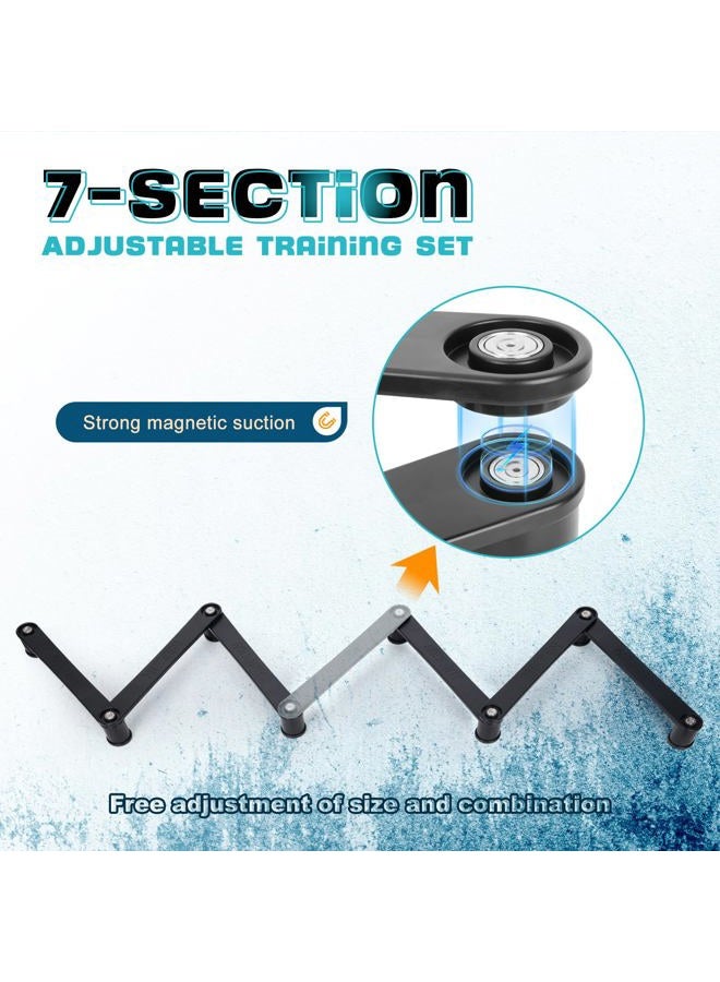 Hikeen 7-Sections Hockey Training Equipment,Magnetic Adjustable Size Hockey Stick Handling Trainer,Portable Stickhandling Training Tool for Puck Control, Reaction Time and Coordination - Image 2