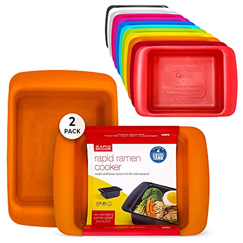 Rapid Brands Rapid Ramen Cooker | Microwavable Cookware for Instant Ramen | BPA Free and Dishwasher Safe | Perfect for Dorm, Small Kitchen or Office | Orange, 2 Pack - Image 1