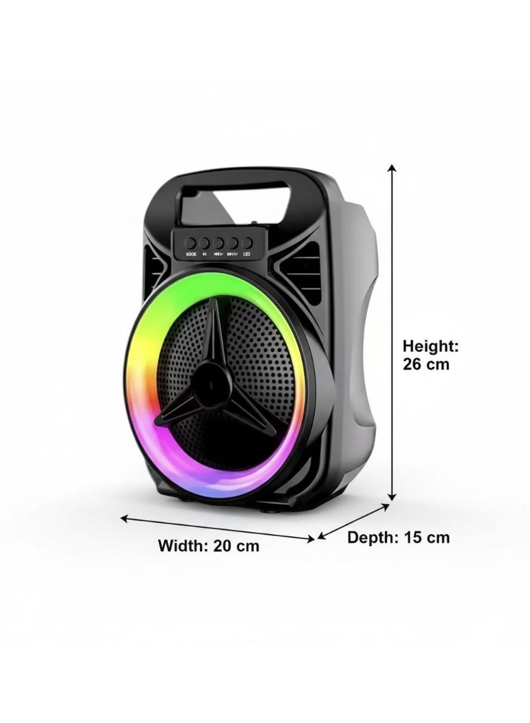 Bluetooth Subwoofer speaker with External Microphone -with two speakers Multimedia Speaker - Portable Wireless Speaker with RGB LED Light and Rechargeable Battery for Smartphones, TV, Tablets, and Computers - Wireless Speaker - Image 4