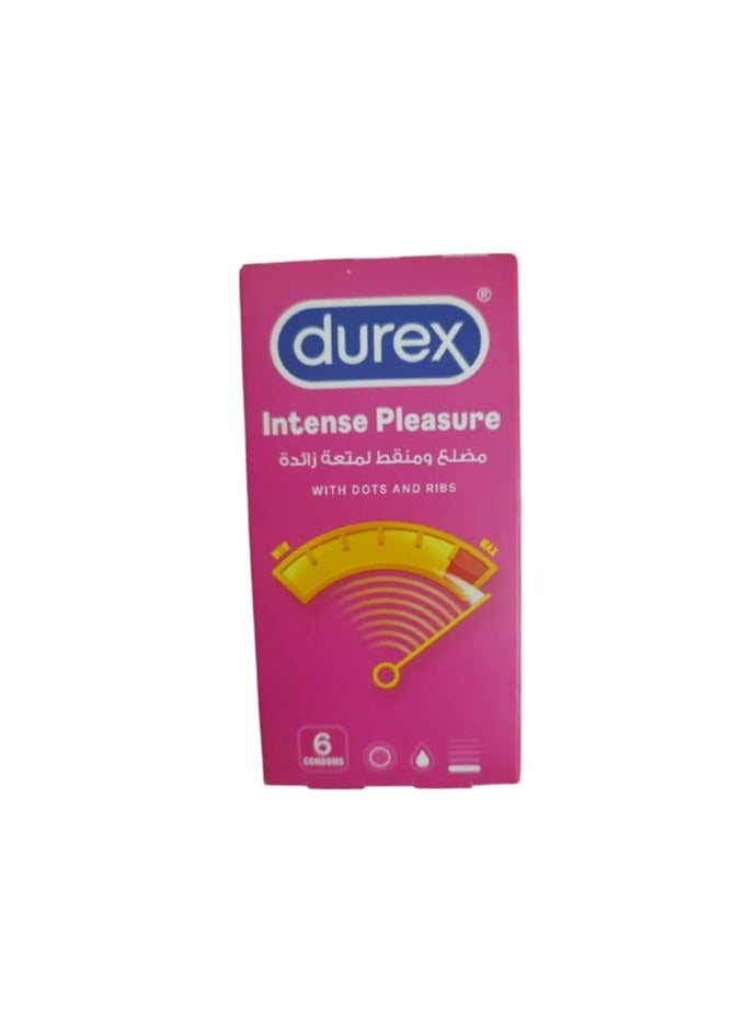 Intense Pleasure Condoms For Men With Dots And Ribs 6 Pieces