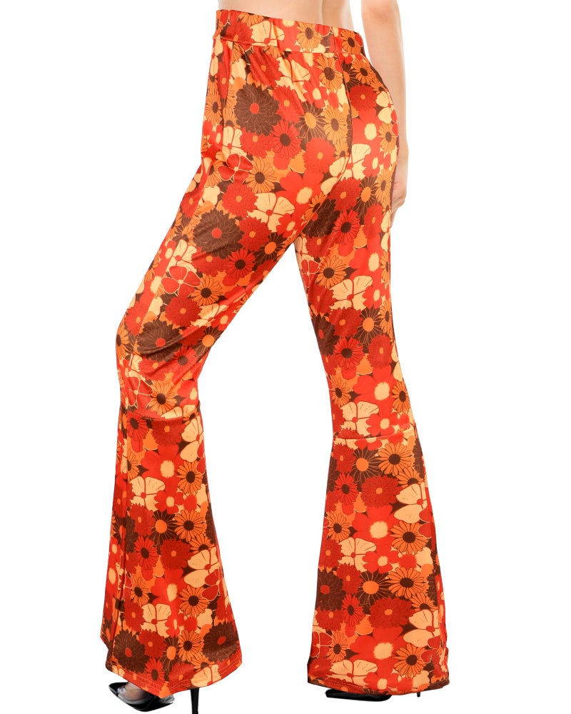 SATINIOR 60s 70s Women Outfit Hippie Costume Accessories Disco Flared Pants for Halloween 70s Theme Party (Medium) - Image 4