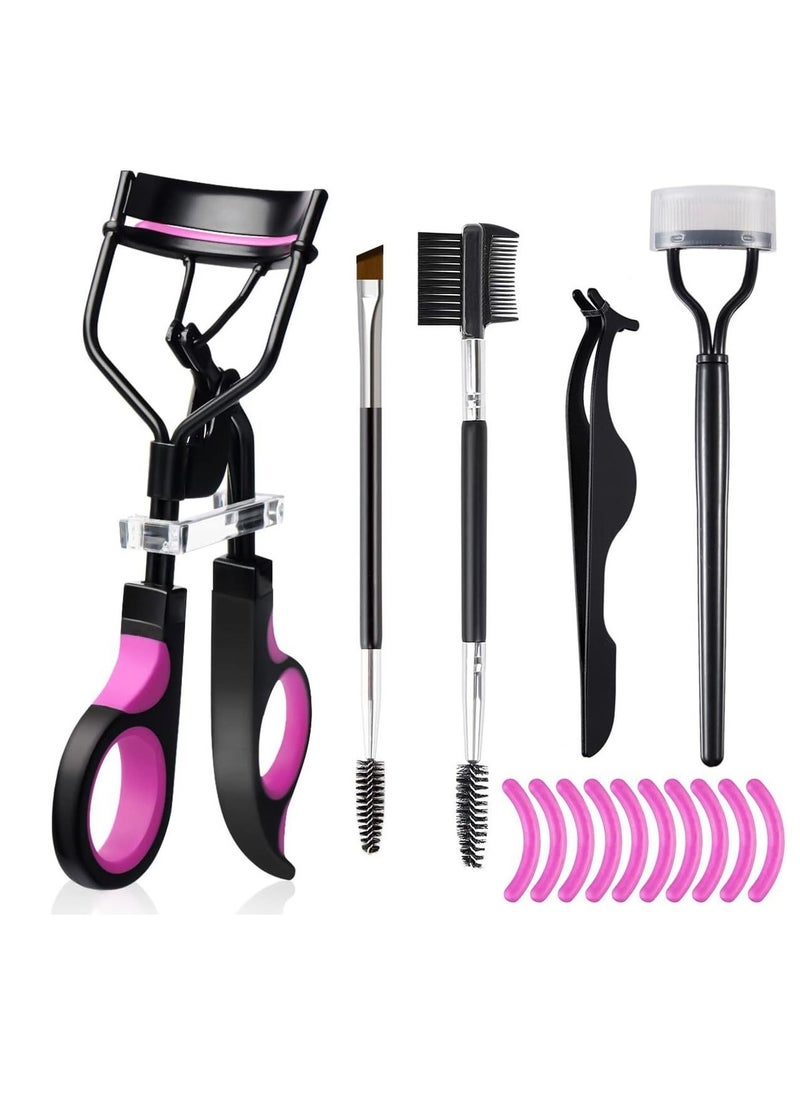 Bukela Eyelash Curler Makeup with Advanced Silicone Pressure Pad & Tweezer and Satin Bag & Fits All Eye Shapes Get The Perfect Curl in 8 Seconds  - Image 1