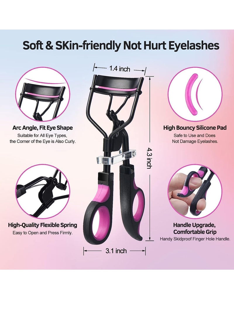 Bukela Eyelash Curler Makeup with Advanced Silicone Pressure Pad & Tweezer and Satin Bag & Fits All Eye Shapes Get The Perfect Curl in 8 Seconds  - Image 2