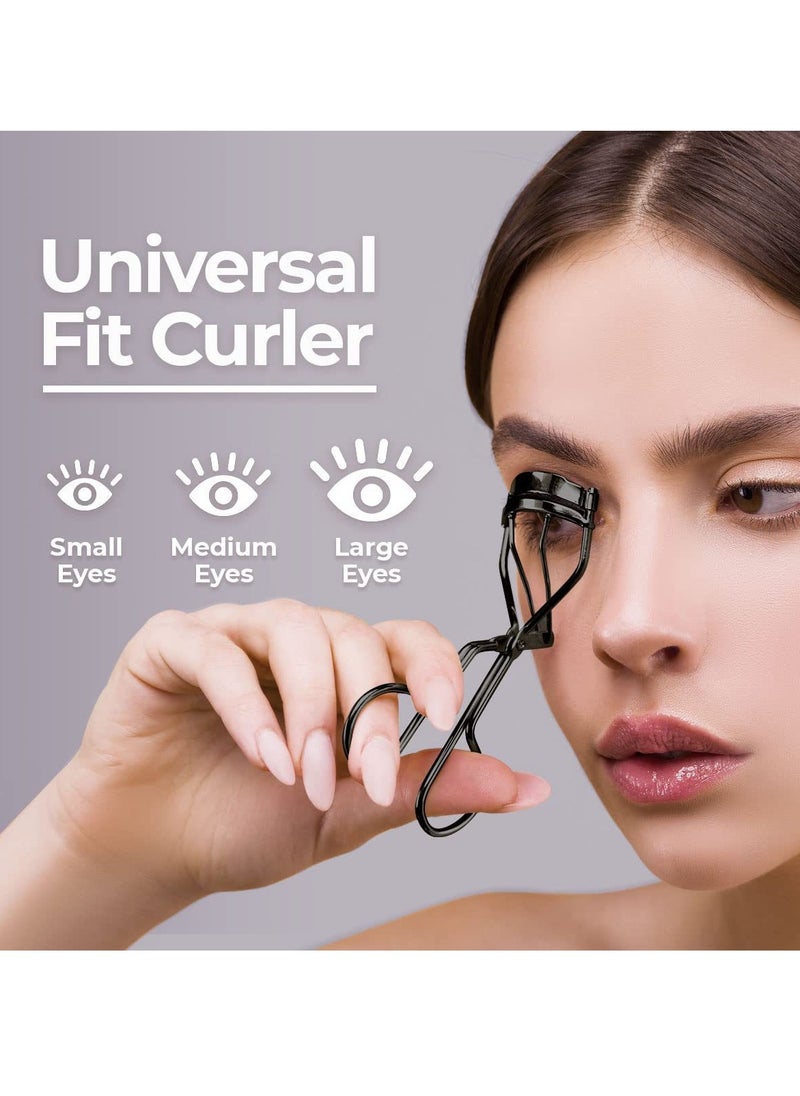 Bukela Eyelash Curler Makeup with Advanced Silicone Pressure Pad & Tweezer and Satin Bag & Fits All Eye Shapes Get The Perfect Curl in 8 Seconds  - Image 4