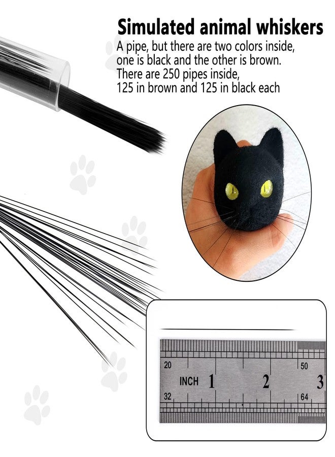 SoeKoa 250pcs Simulated Animal Whiskers for Crafts Needle Felting, Craft Animal Whiskers 3 Inches, Suitable for Muppet Whiskers (Black) - Image 2
