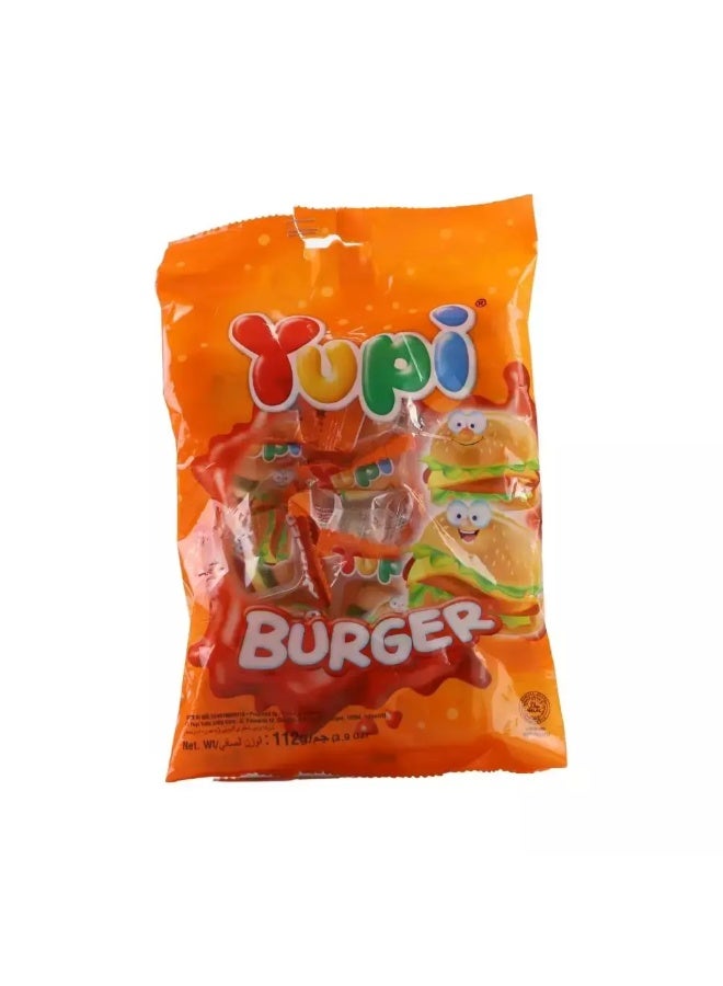 Yupi Sweet Burger Candies, Assorted Flavour Delicious Candy - 112gms - Image 1