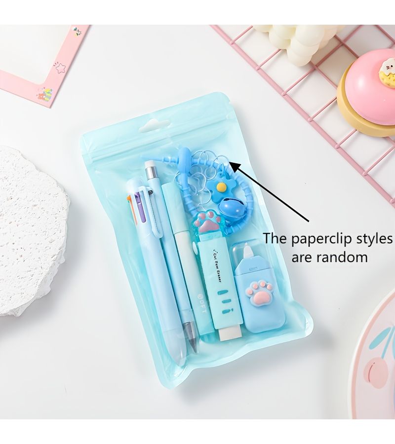 Purple Highlighter Stationery Set 11 Piece Writing Tools Kit Including Highlighters Gel Pens Mechanical Pencil And Unique Paper Clips Essential Study Supplies For School And Office - Image 5