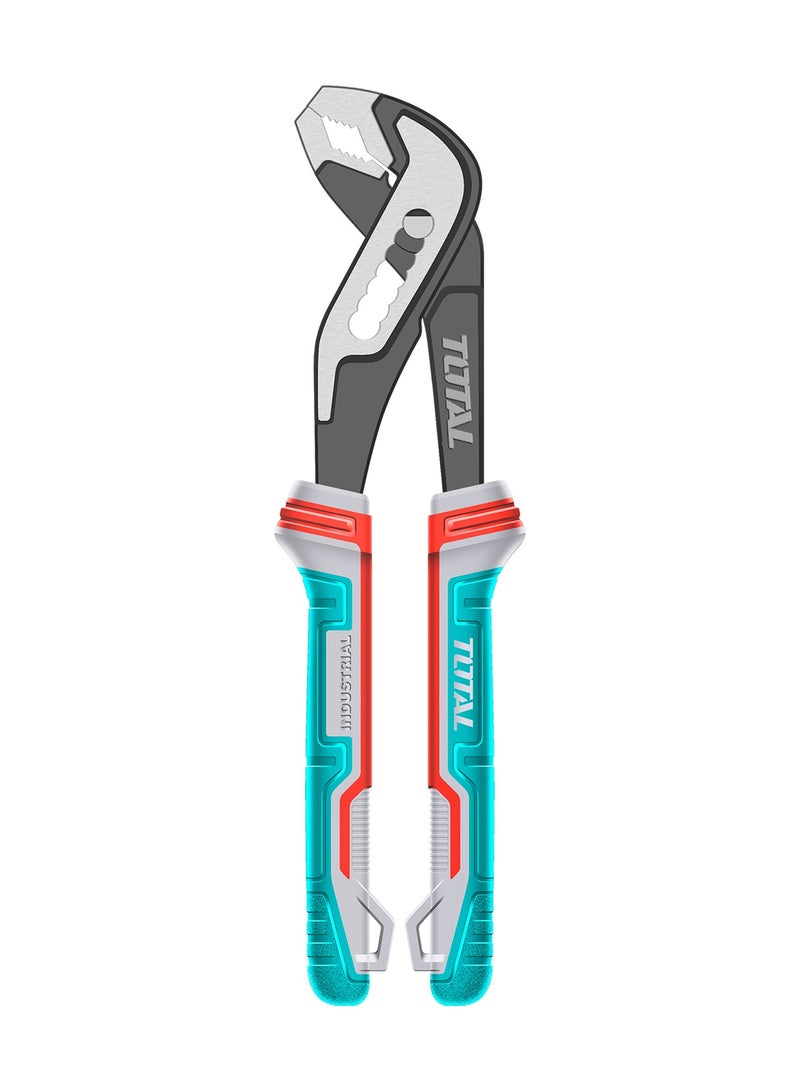 توتال كماشة مضخة احترافية من توتال، مقاس 8 بوصات / 200 مم، مصنوعة من فولاذ كروم-فاناديوم (Cr-V)، بتشطيب أسود مؤكسد، مزودة بمقبض TPR ثلاثي الألوان، أقصى فتحة 35 مم - Image 1