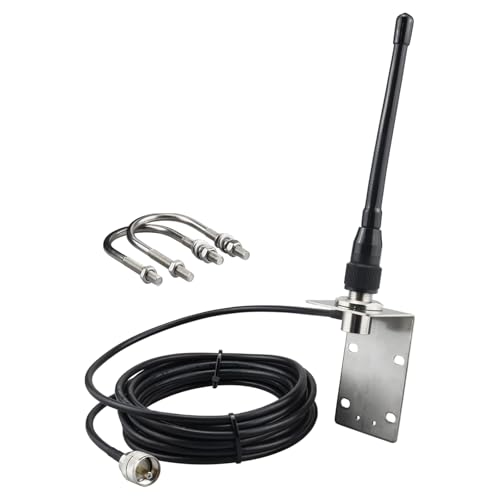 BOOBRIE VHF Marine Antenna 156-163MHz Boat Marine Radio Antenna with PL259 Male Connector 16.4ft RG58 Upgraded Coaxial Cable for Marine Sailboat Yacht Mobile Radio Transceiver - Image 1