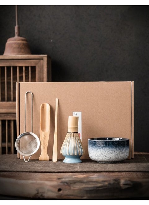 Matcha Tea Set,6-Piece Matcha Green Tea Whisk Set , Japanese Tea Set, Include Matcha Bowl, Matcha Bamboo Whisk, Scoop, Whisk Holder, Matcha Whisk Set, Matcha Green Tea Making Kit