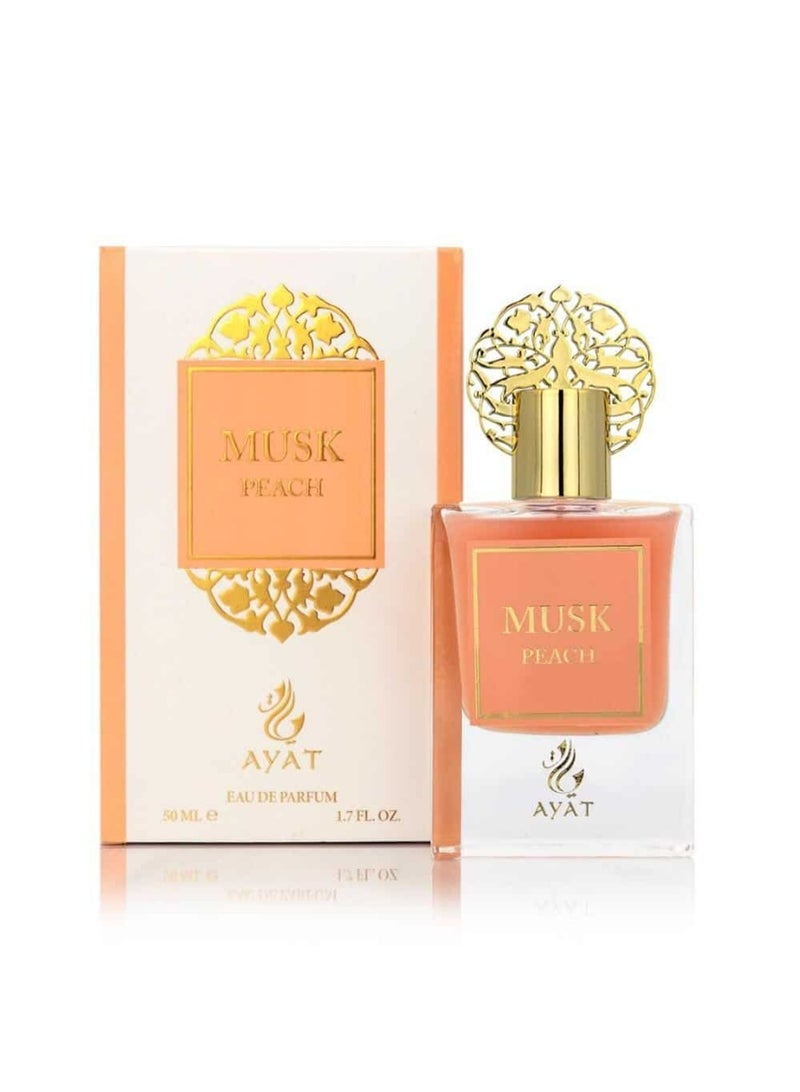 Ayat Perfumes Musk Peach Eau de Parfum 100ml – Soft Peach, White Musk & Floral Notes – Long Lasting Unisex Arabian Perfume - Image 2