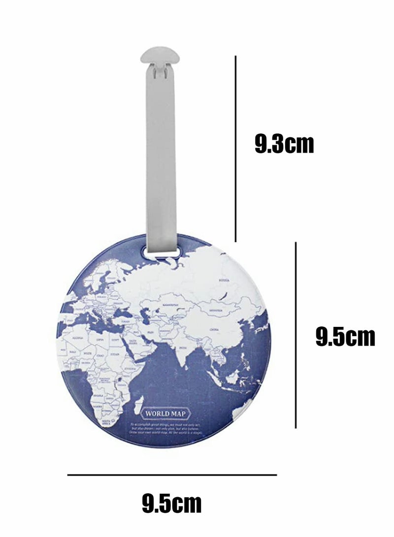 Barakah Luggage Tags, 4 Pcs World map Luggage Tags Set, Travel Bag Accessories, Identifier Label Holders for Backpack, Luggage Tags - Image 2