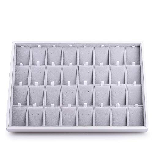 Oirlv Velvet Stackable Jewelry Tray 32 Grids Earrings Organizer Display Showcase Jewelry Storage trays - Image 3
