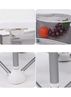 General Children's Dining Chair Portable Foldable Multifunctional Children's Dining Stool Baby Seat with Removable Tray Storage Bag Suitable for Boys and Girls 6-36 Months Outdoor Outing Eating Seat (Grey)  - Image 3