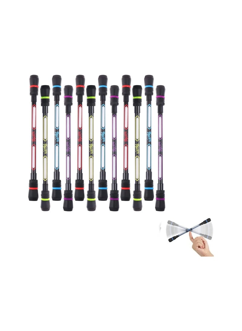 SYOSI Spinning Pens, 12 Pcs Writable Rolling Finger Pen, Printing Spinning Rotating Pen Non-Slip Coated Mod with Weighted for Gaming Student Office Supplies, Black Ink, Student Relieve Stress (0.5 mm）  - Image 1