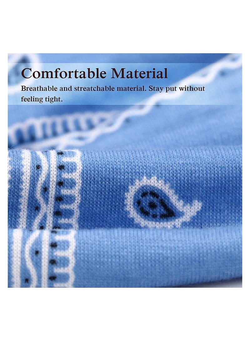 إسكدنيا 6 Pack Boho Bow Headbands for Women Vintage Paisley Flower Printed Elastic Rabbit Ear Head Wrap Hairbands Hair Holder Accessory for Women and Girls - Image 5