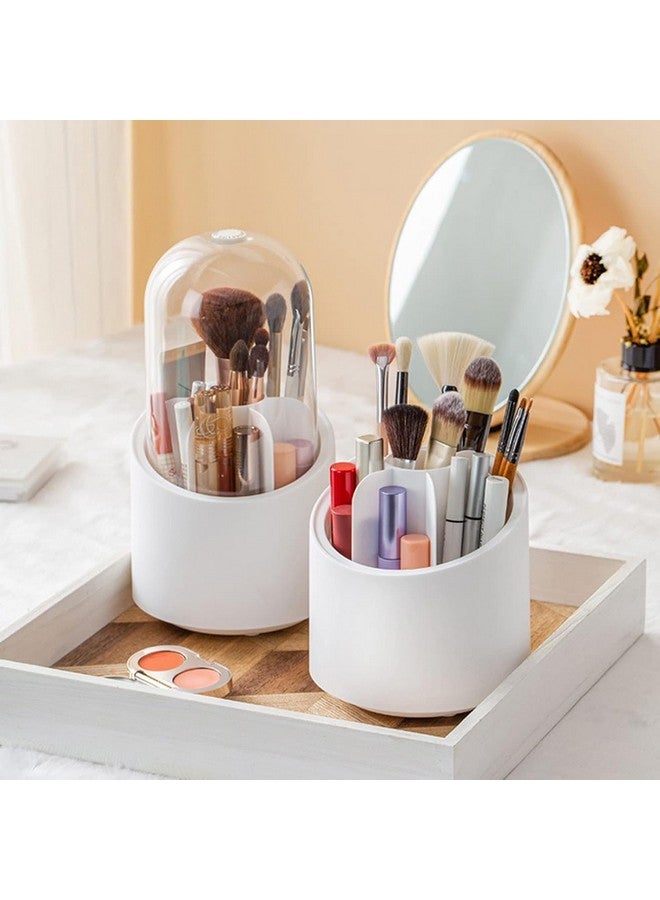 NIL JO Makeup Brush Holders, Dustproof & Waterproof 360 Rotating Cosmetic Brush Holder With Cover Spinning Makeup Organizer - Image 4