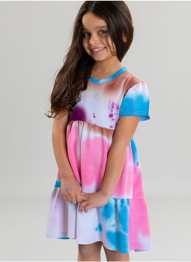 Pear Concept - Kids Tie Dye Dress With Pleated - Image 1