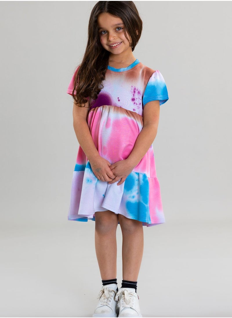 Pear Concept - Kids Tie Dye Dress With Pleated - Image 1