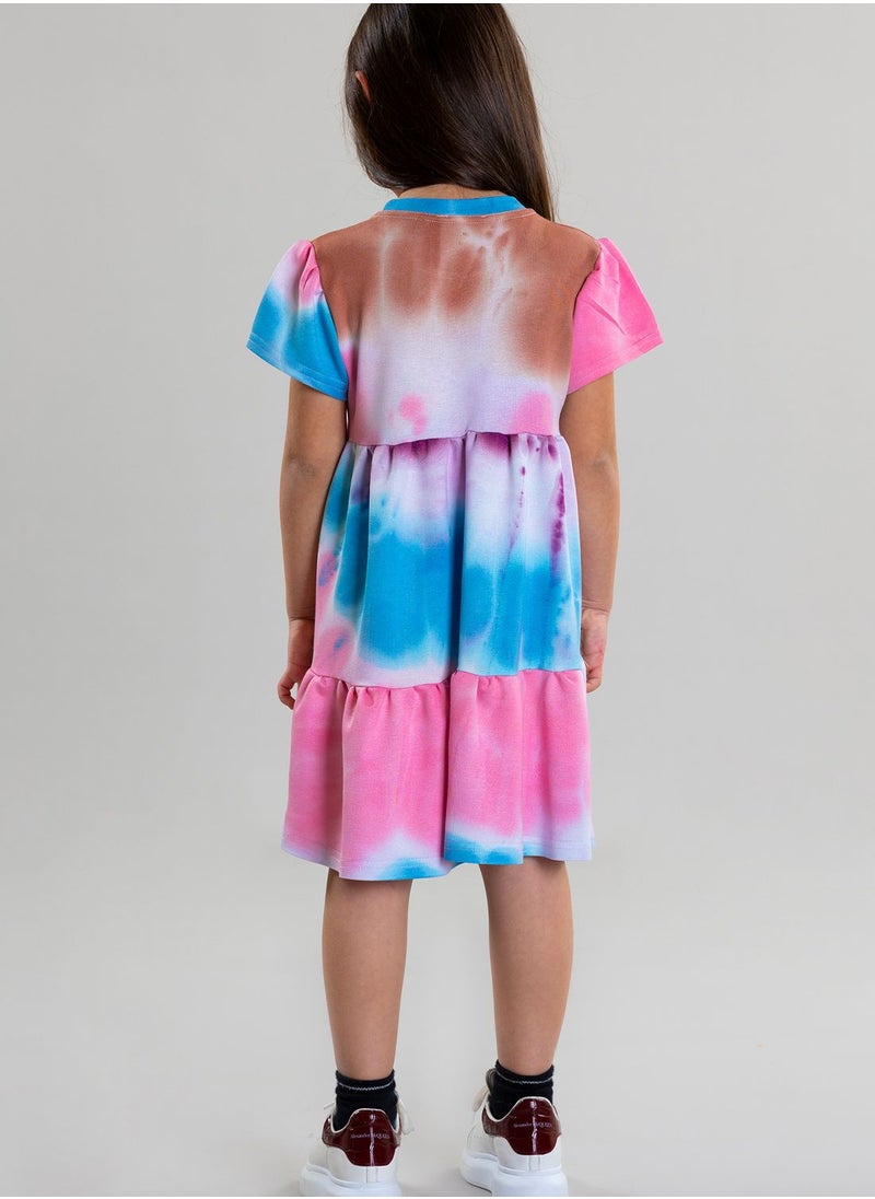 Pear Concept - Kids Tie Dye Dress With Pleated - Image 1