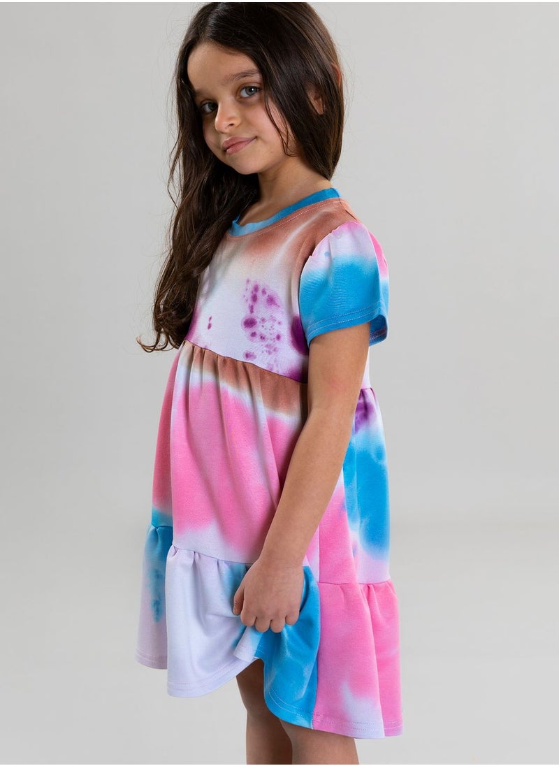 Pear Concept - Kids Tie Dye Dress With Pleated - Image 1