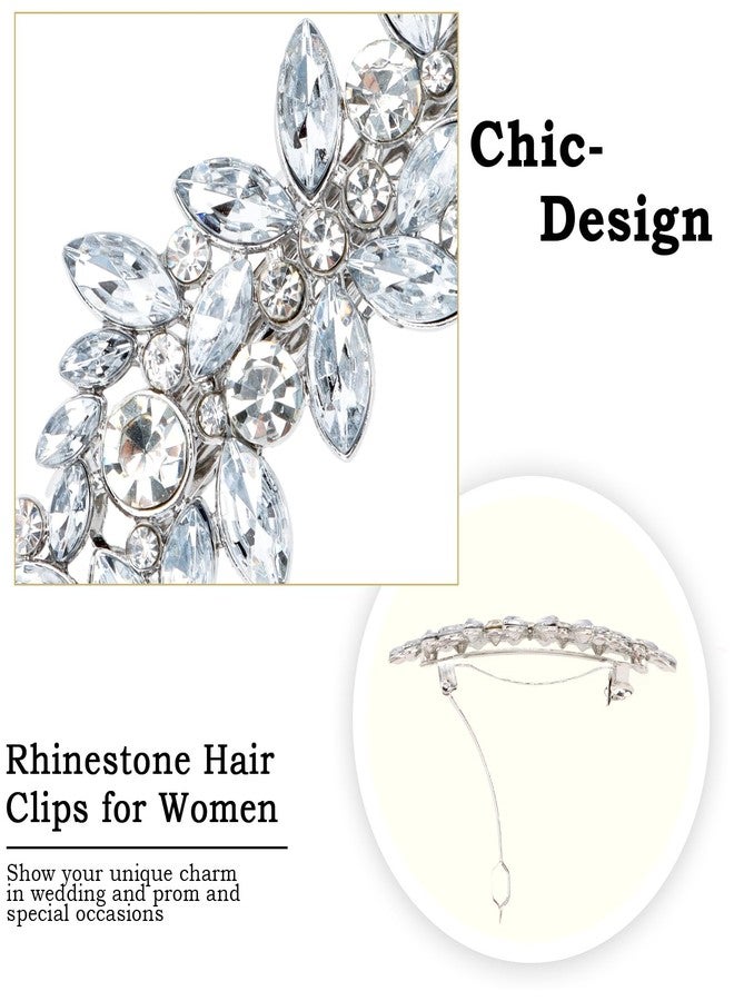 AMCAMI 21pcs Rhinestone hair clips and mini flower clips,Fancy Flower Sliver Hair Accessories For Wedding Bride Bridesmaid Prom - Image 2