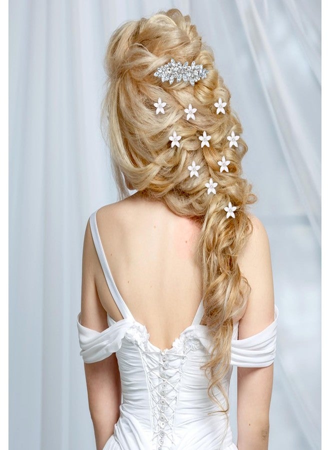 AMCAMI 21pcs Rhinestone hair clips and mini flower clips,Fancy Flower Sliver Hair Accessories For Wedding Bride Bridesmaid Prom - Image 5