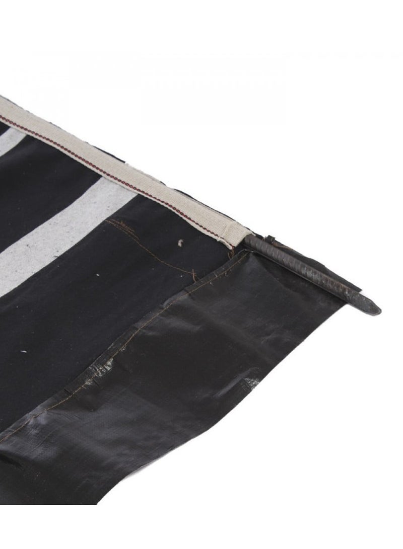 Generic Foldable Desert Camping Tent Windbreak Sidewall Black Striped Cotton Canvas with Steel Poles Inside Fabric vision blocker curtain air breaker dust and dirt ɪnsulator Size 600x120cm - Image 3