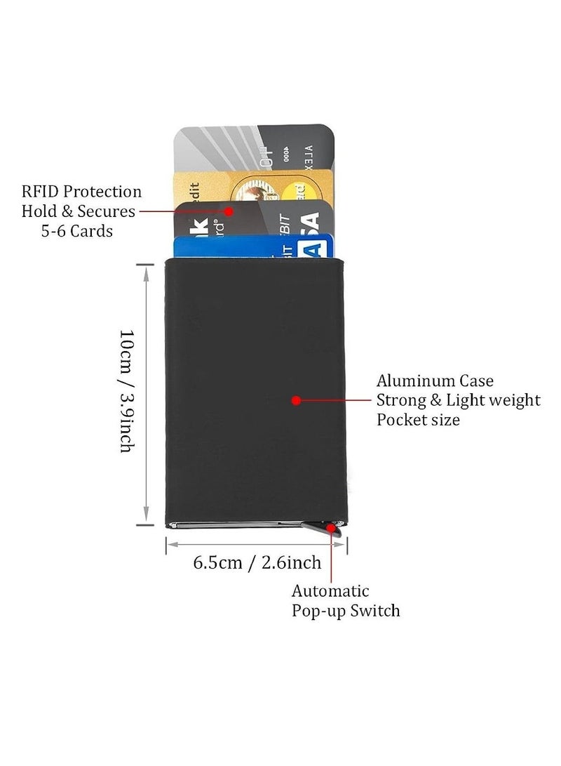 Credit Card Holder Wallet With Rfid Protection, One Click 6 to 8 Cards Slide Out - Image 3