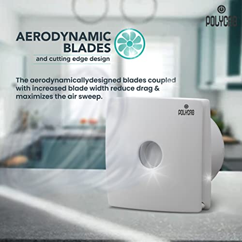 Polycab Airo Fresh 150mm High Speed Domestic Exhaust Fan with 2 years Warranty (Off-White) - Image 3