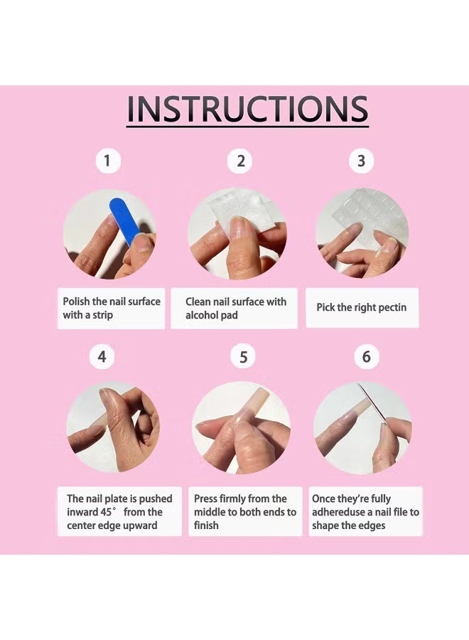 Woofixer 24Pcs Gold Bow Press on Nails, Long Almond White French Tip Fake Nails, 3D Ribbon Charm Design Artificial Finger Nails, Reusable Wedding Manicure Set for Women - Image 5