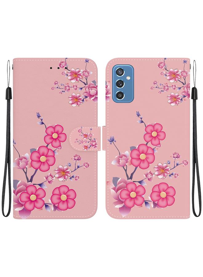 اس-توب جراب لهاتف Samsung Galaxy M52 5G مصنوع من الجلد برسومات ملونة وملمس كريستالي - Image 1