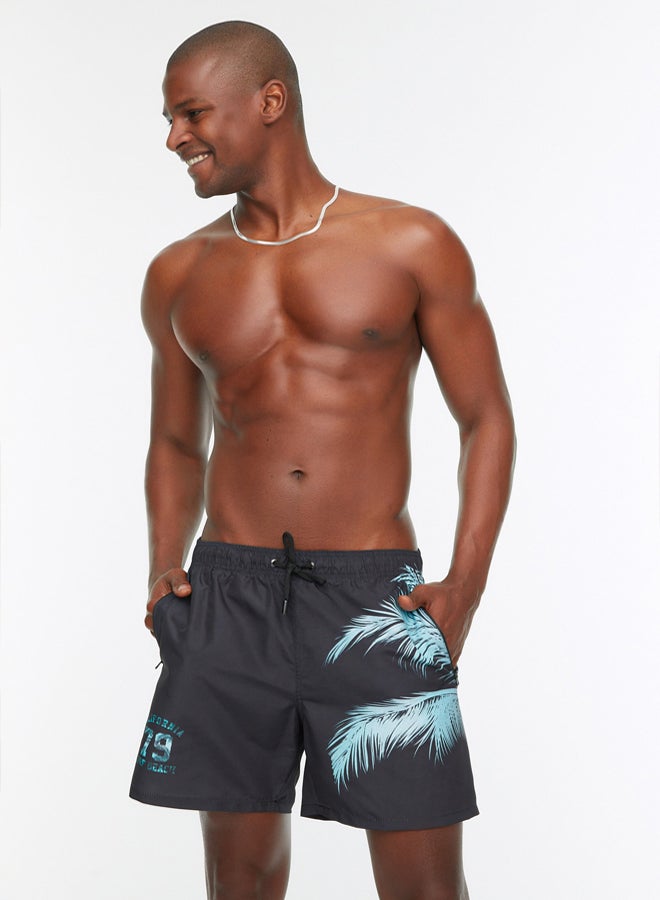 Trendyol Man Black Printed Standard Size Swimsuit Swim Shorts - Image 3