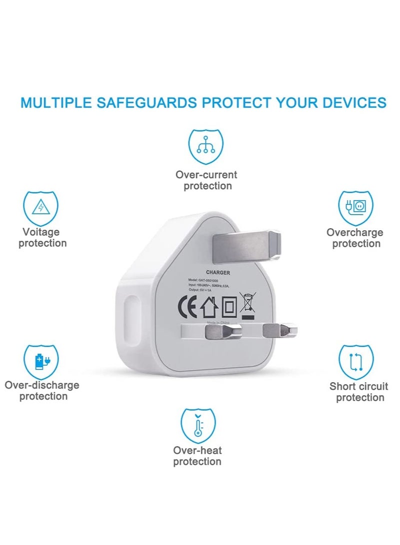 5V 1A Power Adapter Supply, USB Charger Cable and Plug Compatible for i Phone 5S, 6, 6S, 6 Plus, 6S Plus, 7, 7 Plus, 8, 8 Plus, XS, X, XS Max, 11, XR, i Pod Touch 5G Power Cord - Image 5